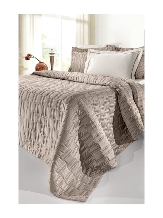 Guy Laroche Brick Elektrische Gitarren Tagesdecke Übergröße Microsatin Taupe 250x240cm 2Stück