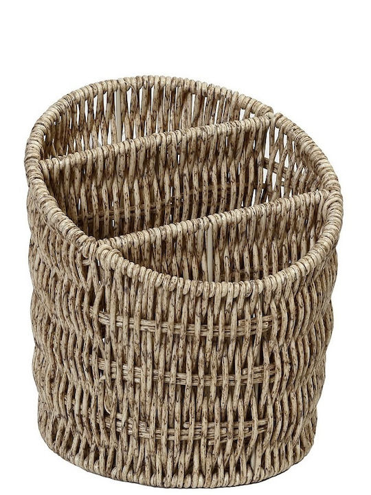 Espiel Set of Decorative Baskets Straw Beige 15.5x15.5x16cm 3pcs
