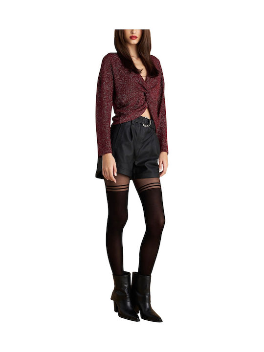 Women's Pantyhose Black with Print