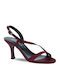 Din material textil Sandale Burgundy