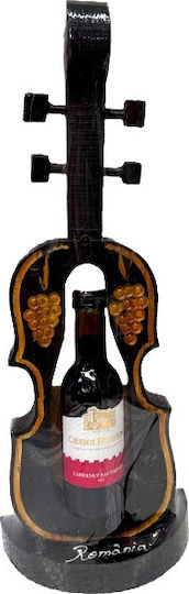 Suport De Sticlă De Vin Din Lemn În Formă De Vioară Înălțime 47 Cm Maro