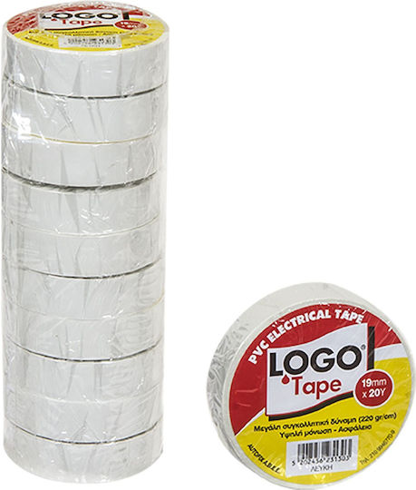Logo Isolierband 19mm x 18.3m PVC White Weiß