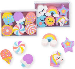 Trend Haus Eraser for Pencil and Pen (Μiscellaneous Designs/Colors) 6pcs