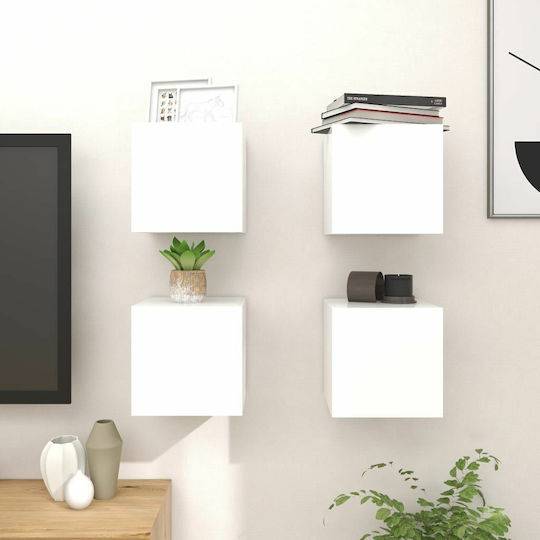 Dulap Pandantiv Pentru Sufragerie Din Placă Din Lemn Agregat Alb 30.5x30x30cm