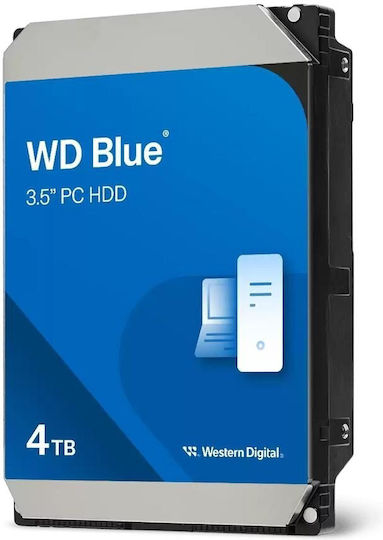 Western Digital Blue 4TB HDD Σκληρός Δίσκος 3.5" SATA III 5400rpm με 128MB Cache για Desktop WD40EZZX