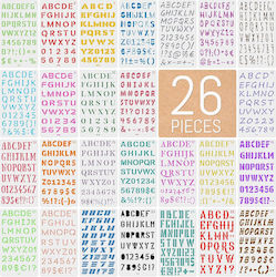 Set 26 Writing Templates Letters Numbers Intrend Different Styles Fonts