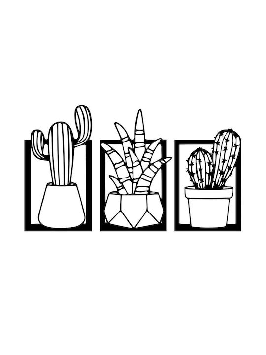 Wallity Decorative Silhouette Nazen Black Made of Metal 49x29cm 3 Pieces