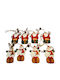 SP Souliotis Christmas Garland Santa Claus Snowman Snowy Wooden Red 2 Pieces