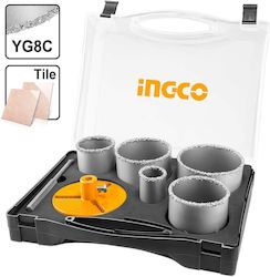 Ingco Комплект Диамантени Бормашини Карбидени 33mm до 83mm Ingco Комплект Диамантени Бормашини Карбидени 33mm до 83mm