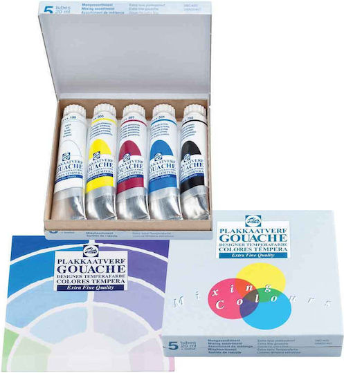 Royal Talens Gouache Tempera Paints Multicolour in Tube 20ml 5pcs