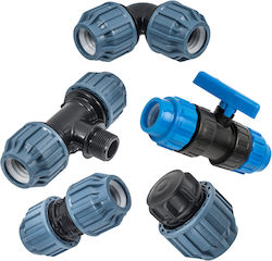 Elysee Elysee/PE/SET/F40/12xKOLQNO/4xTROINIKx1/1/4/MUJ/4xKRAN/8XMUFA/4xTAPA Bewässerungsverbinder mit Männlich Gewinde 32pcs Blau