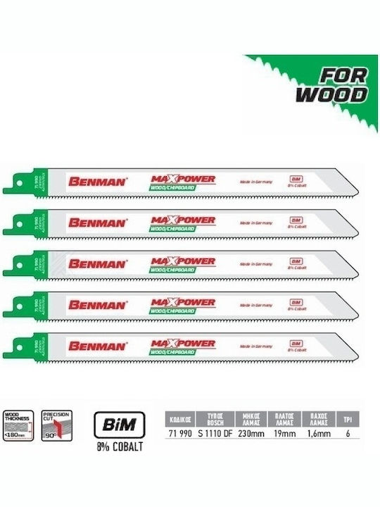 Benman Jig Saw Blade for Wood 230mm Bim-MaxPower 71990