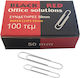 Black Red Set of 100pcs Paper Clips No.5 50mm