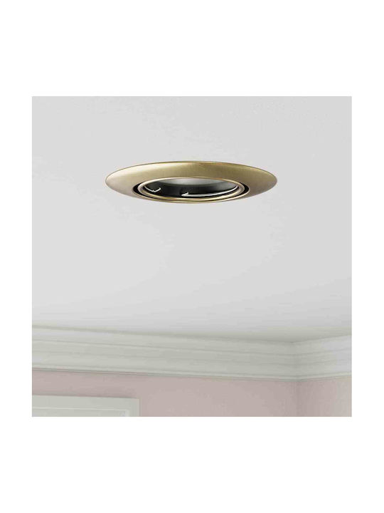 vidaXL Rechteckig Metallisch Einbau Spot mit integriertem LED und Warmweißes Licht Bronze 9x9cm. 1Stück