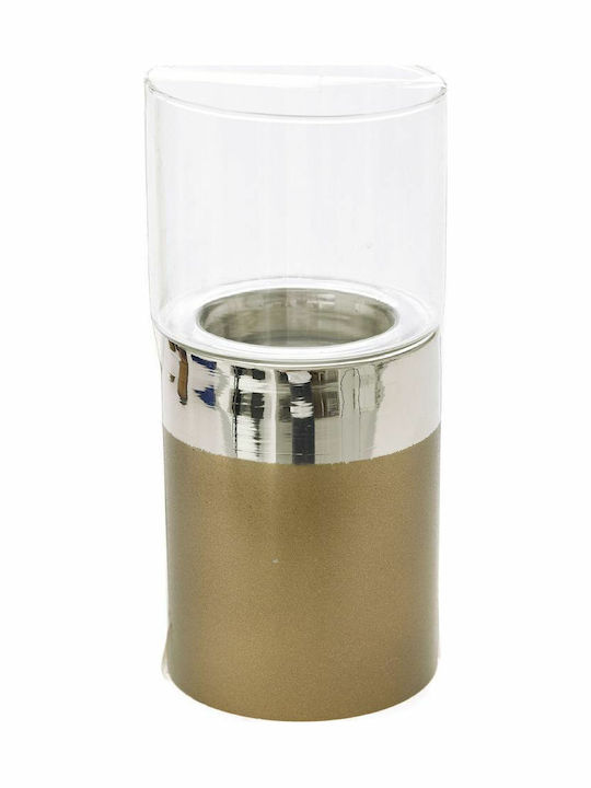 Iliadis Candle Holder suitable for Tealights Metal in Silver Color 7x7x17cm 1pcs