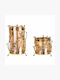 La Belle Maison Set Metal Candle Holders for Tealights in Gold Colour 12x12x20.5cm 2 Pieces D1405+D1406