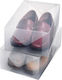 Ordinett Ιταλίας Θήκη Υποδημάτων 34x21x13cm 9.2lt Πολυπροπυλένιο 0.38kg Σετ 2 Τεμαχίων Boxes Large Top Class White Διάφανο