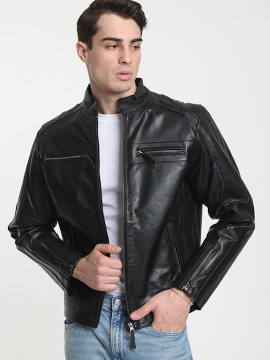 Lederjacke Jacke Biker Schwarz