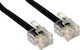 Flat Τηλεφωνικό Καλώδιο RJ11 6P4C 3m Μαύρο (12-05029-2)