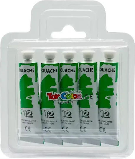 Toy Color Superwashable Τέμπερες Ζωγραφικής Primary Πράσινη σε Σωληνάριο 12ml 5τμχ