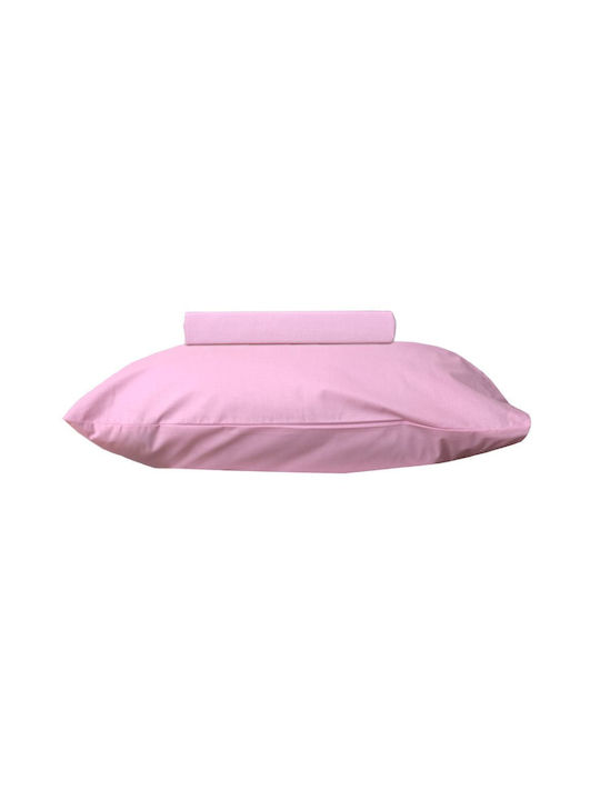 Viopros Cotton Duvet Cover Set 160x240cm Single with Pillowcase Pink