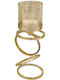 Marhome Kerzenhalter Glas in Gold Farbe 10x10x29cm 1Stück