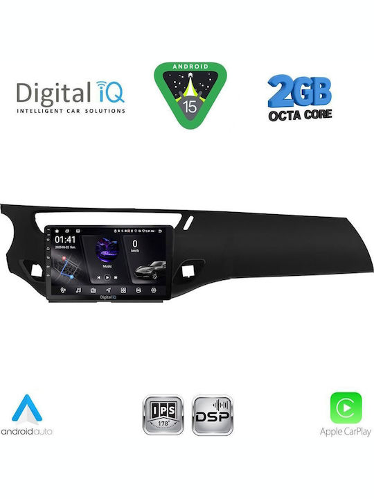 Digital IQ Car Audio System for Citroen C3 / DS3 2009-2016 (Bluetooth/USB/WiFi/GPS/Apple-Carplay/Android-Auto) with Touch Screen 9"