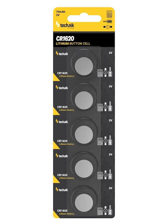 Technik Μπαταρίες Λιθίου Ρολογιών CR1620 3V 5τμχ