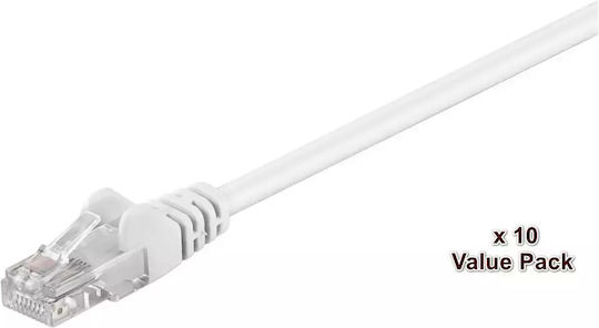 Microconnect U/UTP Cat.5e Ethernet Network Cable 5m White 10 Pieces