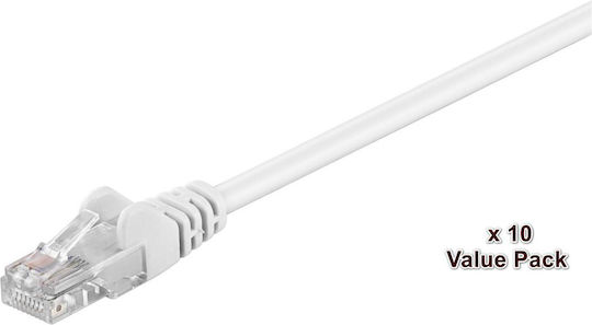 Microconnect U/UTP Cat.5e (Gigabit) Καλώδιο Δικτύου Ethernet 2m Λευκό 10τμχ