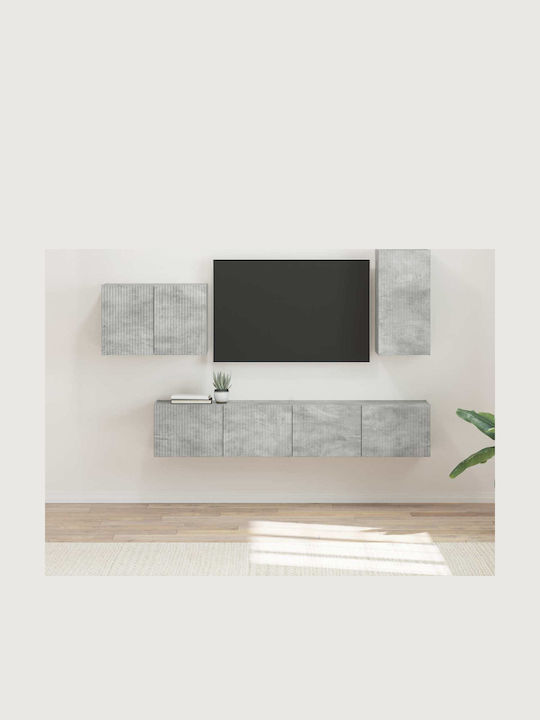 Living Room TV Unit with Lighting Grey L78.5xW3...