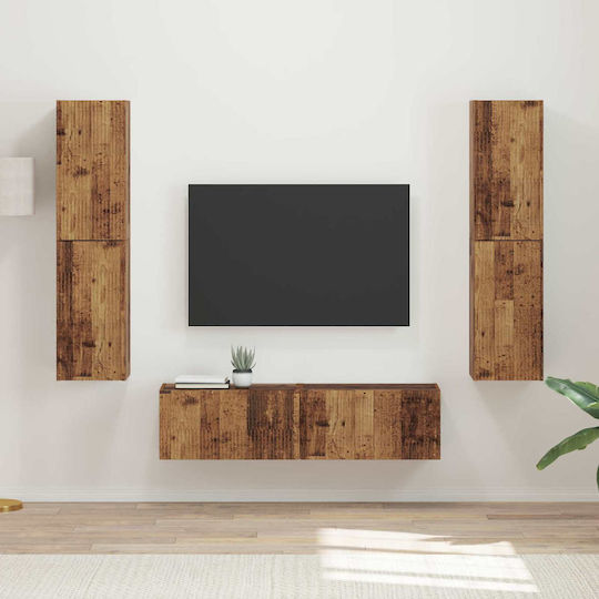 Living Room TV Unit Old Wood with Lighting M31xW30xH60cm