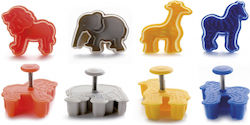 Set 4 Ibili Safari Cookie Cutters Accessories Plastic 5 Cm Multicolor
