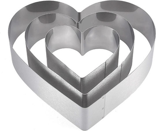 Pufo 3 Herz Kuchen Metallische Formen In Herzform Kuchenlagen Gebäck Stahl Silber Romantisch Langlebig Pufo 3 Herz Kuchen Metallische Formen In Herzform Kuchenlagen Gebäck Stahl Silber Romantisch Langlebig