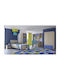 Kids Bedroom Set Blue Oak 5pcs with Bed for Mattress 90x190cm