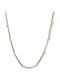 Awear Necklace Triple from Gold Plated Steel with Pearls