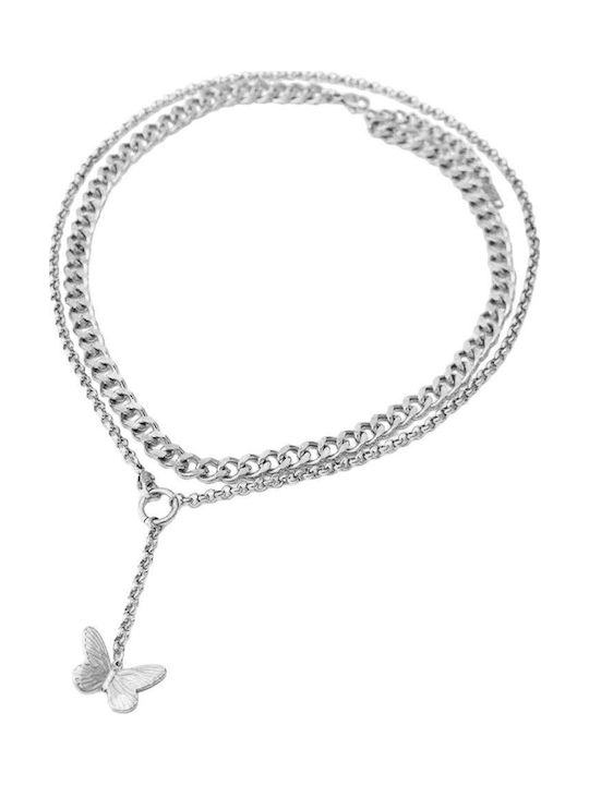 Awear Necklace with design Butterfly from Steel