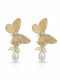 Awear Earrings made of Steel Gold Plated with Pearls