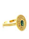 Drandakis Ring with Zircon made of Silver Gold Plated