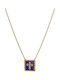 Awear Cross from Gold Plated Steel with Chain Blue