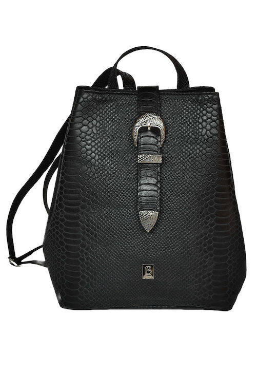 Leder Damentasche Rucksack Schwarz