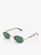 Gast Quantum Unisex Sunglasses with Gold Metal Frame and Green Lens QUANTUM-02-51