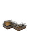 Iliadis Metallic Rectangular Decorative Tray 38x26x11cm 3pcs