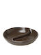 Espiel Porcelain Dessert Divided Serving Plate with 2 Slots Brown Ø9cm