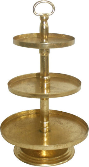 InTheBox Stage Μεταλλική Εταζέρα 3 Ορόφων Χρυσή Ø20.32xY34cm Π20xΜ20xΥ34cm 4τμχ