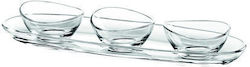 Vidivi Glass Dessert Divided Serving Plate with 3 Slots Papaya Transparent VDV.