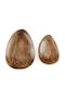 Atmosphera Mango Σετ Διακοσμητικές Πιατέλες Καφέ 2τμχ 28x19x2.5εκ.
