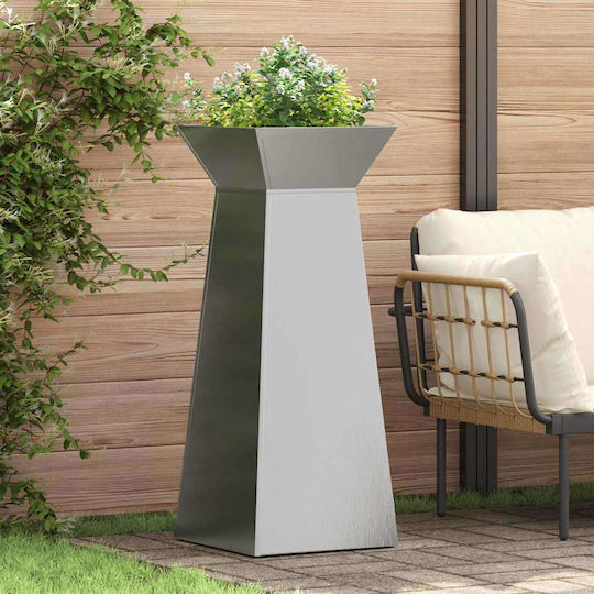 vidaXL Set of 2 Metallic Grey Flower Pots 40x100cm