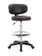 BF406 Office & Desk Stool with Backrest Round Black 2 Pieces 50x50x90cm