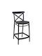 Stool for Bar Outdoor Cross Bar 65 Black 50x45x96cm